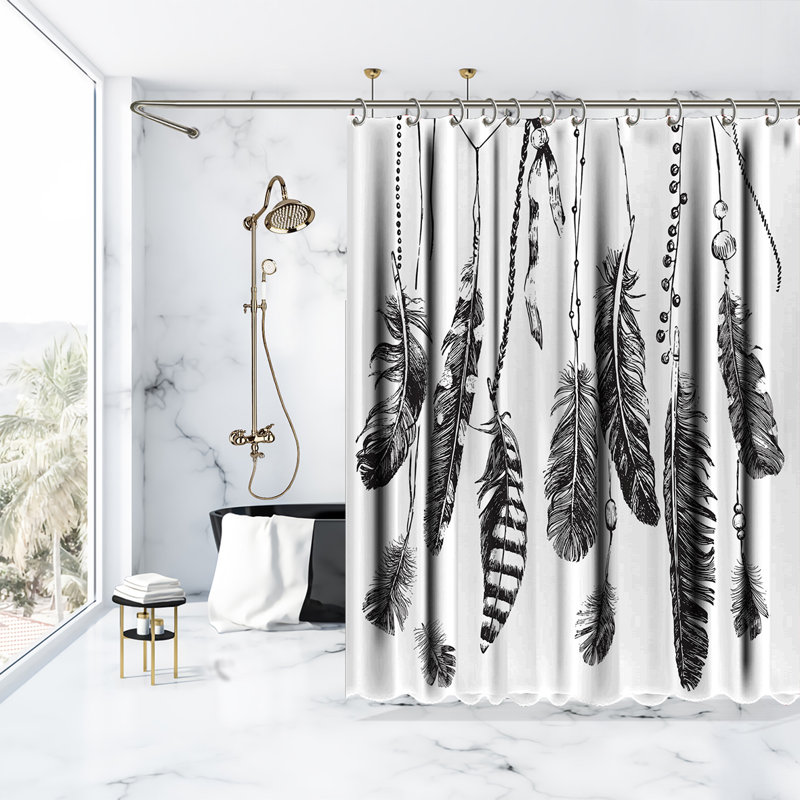 13 Piece Floral Single Shower Curtain + Hooks