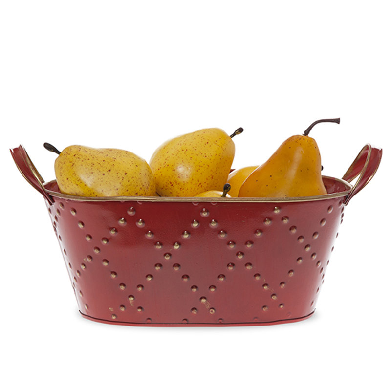 Pot à fleurs en étain Aristote, Rouge