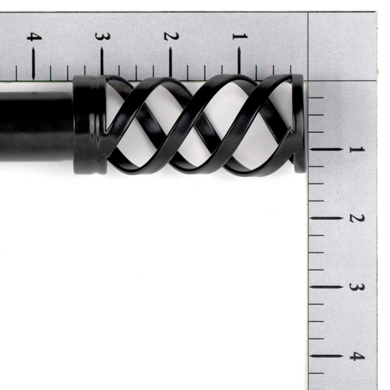Bohan Steel Adjustable Double Curtain Rod, Black