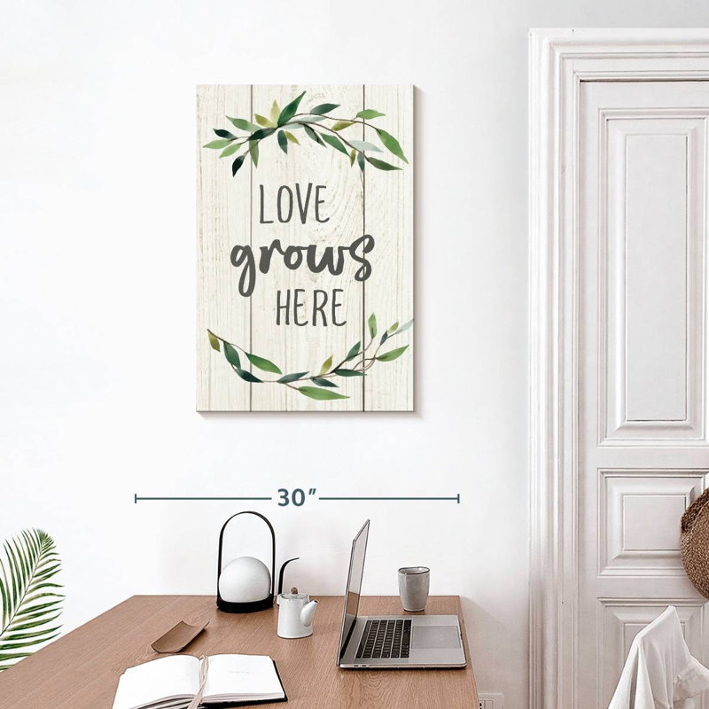 Plaque murale Kema Love Grows Here II, H 30 po x l 20 po