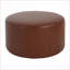 Repose-pieds rond moderne en similicuir pour repose-pieds / sièges / table d'appoint, 30 po x 30 po x 16 po | Noyer brun | Similicuir, contreplaqué-1148850093