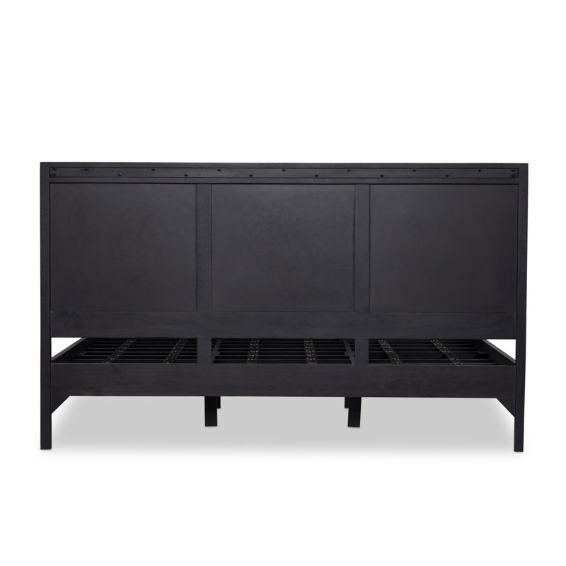 Sydney Bed, King, Black Wash W/ Black Cane