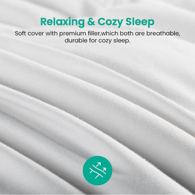 All Season Feather Down Comforter/ Duvet Insert with Soft Cotton Blend Cover, Twin, Twin