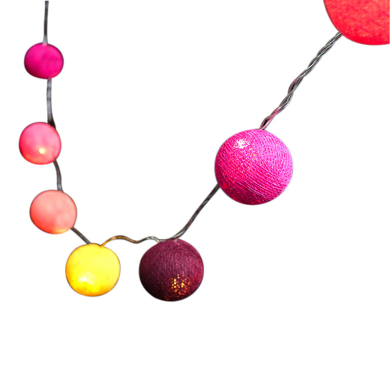 Misti LED Cotton Ball String Light, 10 Lamps - 5 Metre Long
