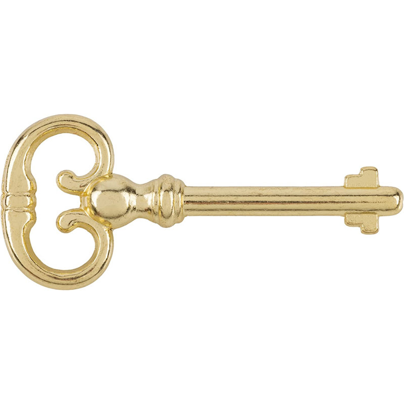 Brass Plated Roll Top Desk Skeleton Key