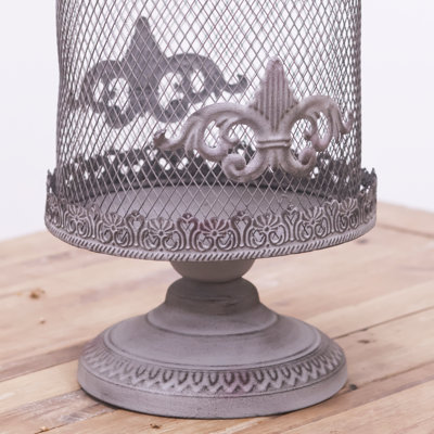 Rustic French Country Metal Birdcage Candle Holder