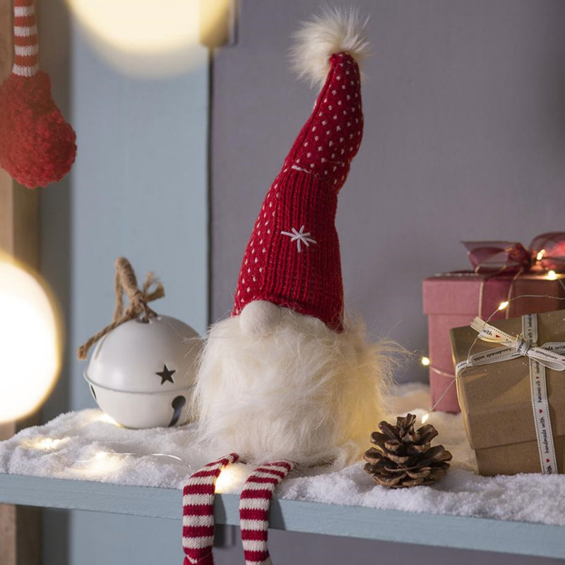 Ensemble de 2 décorations festives de gnomes de Noël, parfaites pour la table des fêtes et les ornements de maison