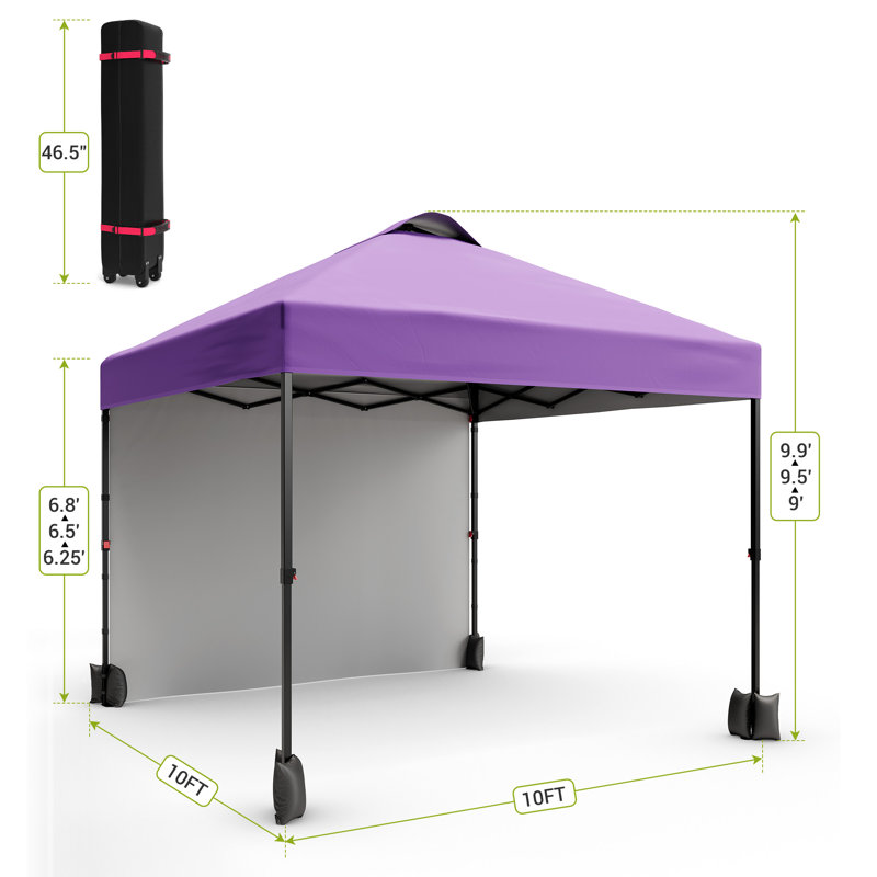 Purple 10x10 FT Pop-Up Canopy Tent with Sidewalls and Vented Roof, Heavy-Duty Outdoor Gazebo with UPF 50+ Sun Protection for Garden, Patio or Camping
