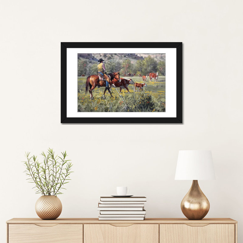« a darn good spring », impression sur toile, H 16 po x l 24 po x P 1 po, Papier d'art encadré noir, Blanc