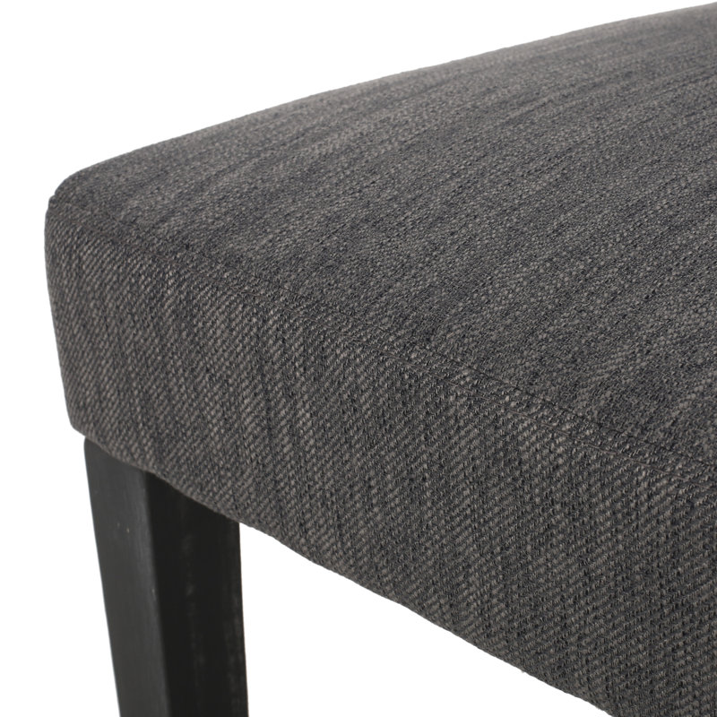 Chaises de salle à manger rembourrées Lira, Tissu sergé gris anthracite, Gris
