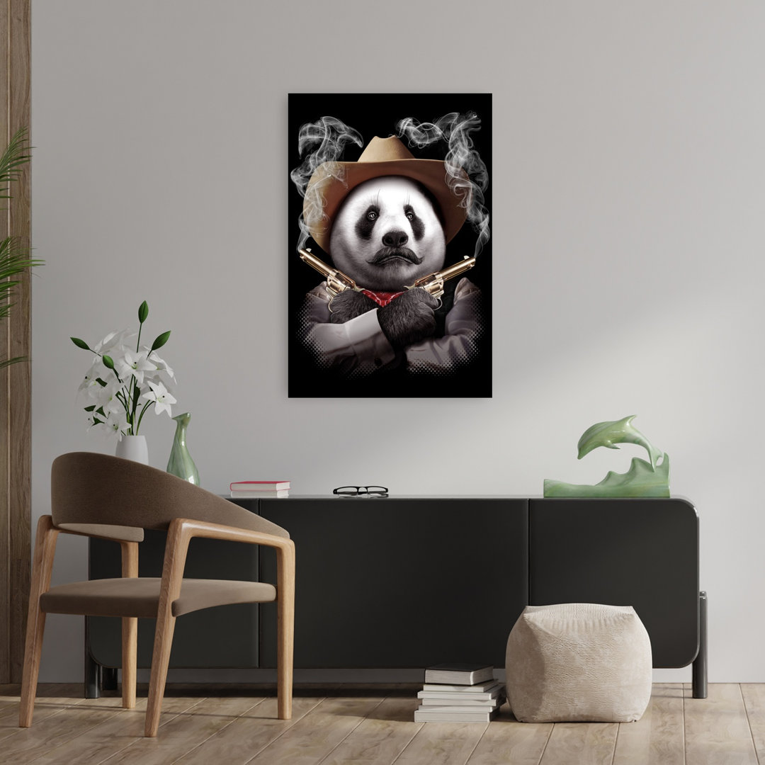panda crossgun Contemporary Bear Dog Panda Forest Wall Art Print