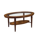 Marquetry Glass Top Coffee Table