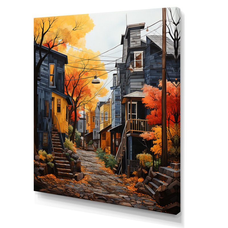 «Herbertson Cityscape Alleyway Patchwork III», reproduction d'art sur toile, H 32 po x l 24 po x P 1 po, Toile tendue