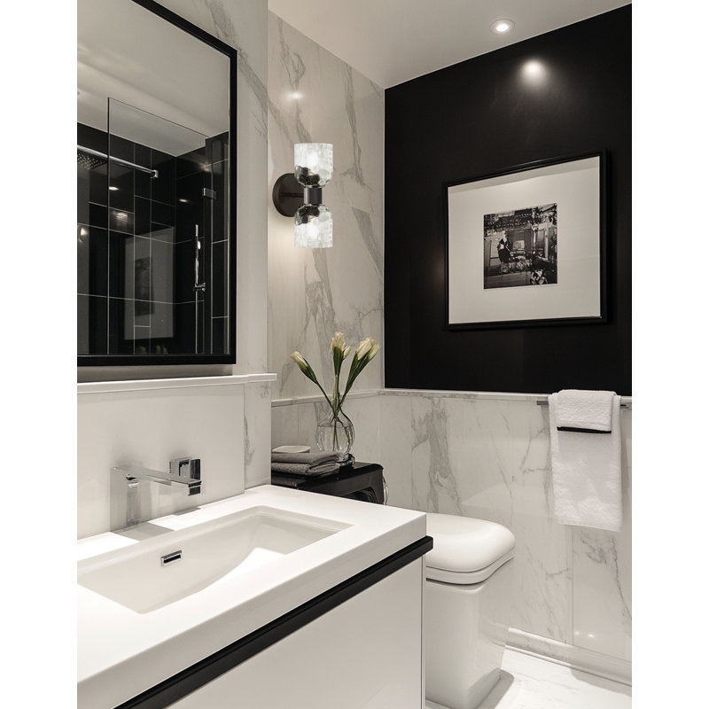 Éclairage pour meuble-lavabo 2 lumières Griffith, Noir mat