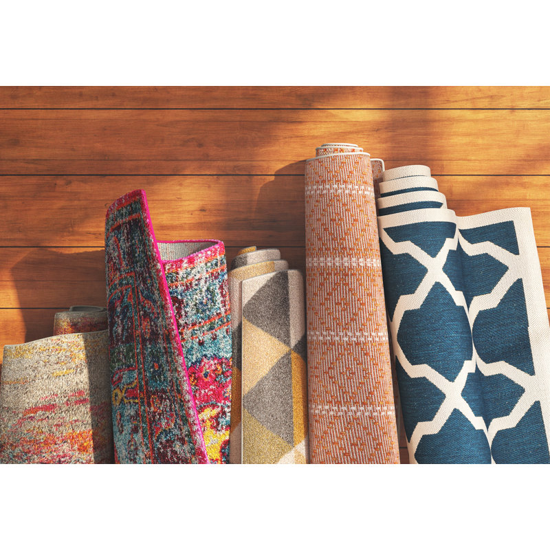 Kerr Hooked Navy/Beige Indoor/Outdoor Rug, Square 160cm