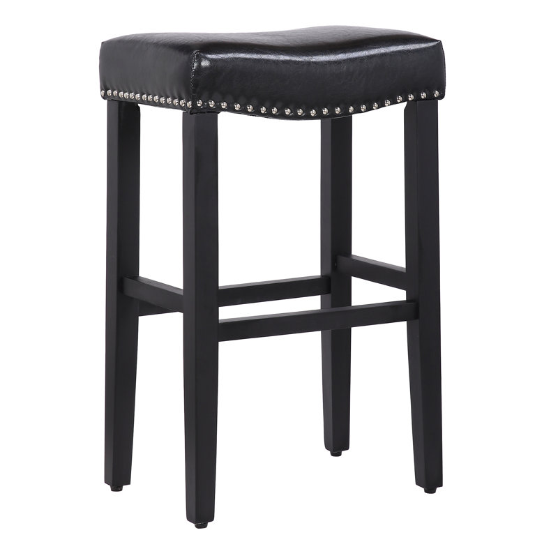 Tabouret de bar et de comptoir rembourré Jameson, Tabouret de bar (siège d'une hauteur de 29 po), Blanc / beige