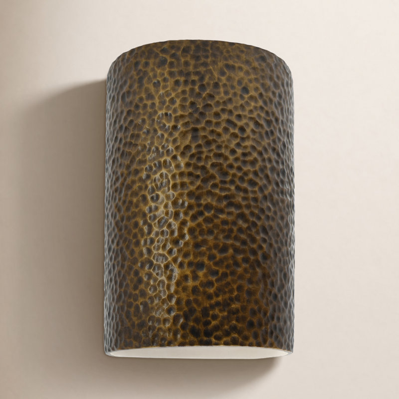Nomad Ceramic Wall Light, Hammered Brass