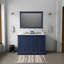 Comptoir de salle de bain double bleu marine 48 po x 22 po - comptoir en quartz blanc, bois massif, fermeture douce, 6 tiroirs, 2 armoires et tablette ouverte pour la salle de bain, comptoir l 48 po x P 22 po-711449370