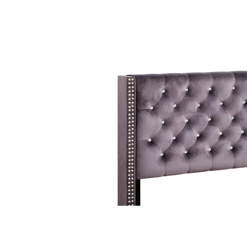 Ashe Upholstered Low Profile Standard Bed, Full/Double, Purple