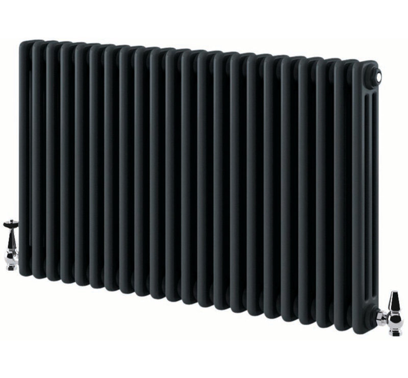Horizontal Traditional Colosseum Radiator, 600cm H x 1010cm W x 100cm D, Black