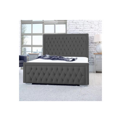 Bumperbar Plush Velvet Upholstered Bed Frame | Double | Single | Kingsize | Superking Size Bed Premium Quality | UK Manufactured