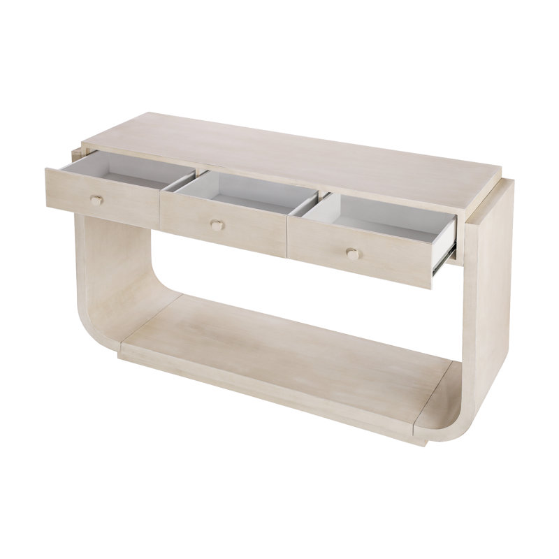 Console avec 3 tiroirs de rangement, Beige
