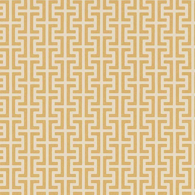 Schumacher x Veere Grenney Temple Wallpaper, Straw