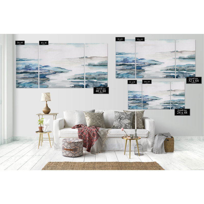 " Estuary II " Painting Print, 32" H x 64" W x 1.5" D