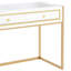 Bureau de rangement de rangement moderne à 3 tiroirs avec cadre doré Slay Station Addison