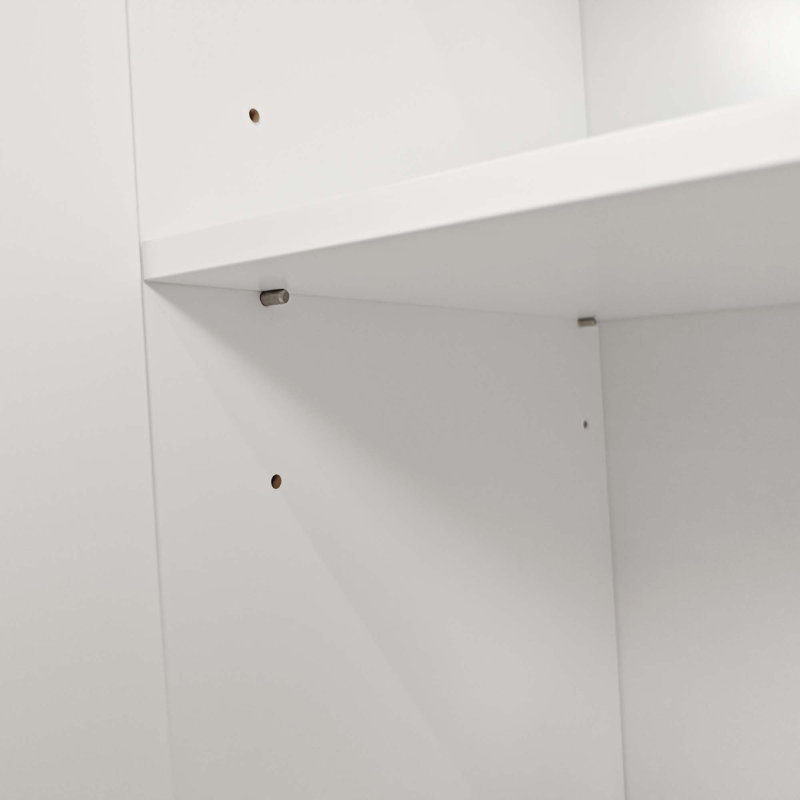 Stylish And Functional 4-Door Intaglio Storage Cabinet With Pine Legs, White