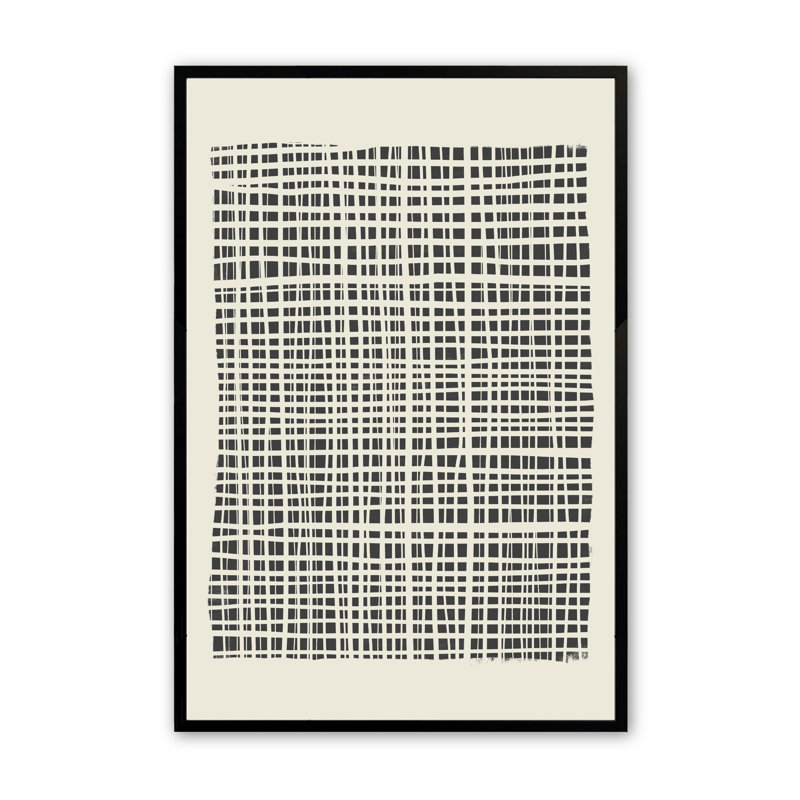 Demariyon Cross Hatched Lines, encadré sur papier par Becky Quartermaine, impression, Noir satiné