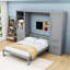 Grand lit escamotable avec placard, tiroirs et tablettes-1516262780