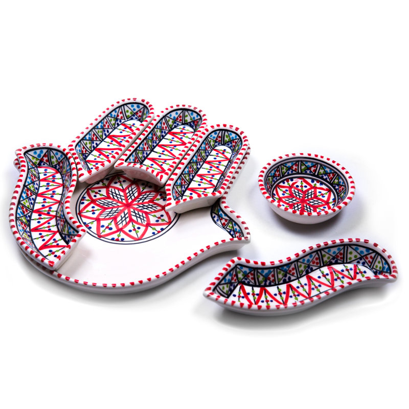 Ensemble de trempette et de service en céramique fabriqué à la main Dipper, H 2 po x l 12 po x P 12 po, Rouge