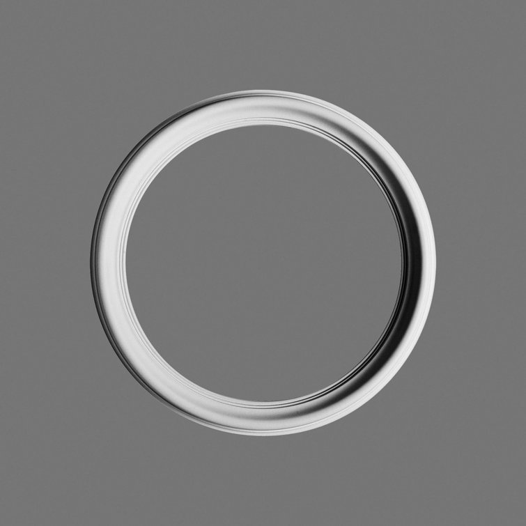 1 in x 21-1/2 in x 16-7/8 in ID Plain Primed White Polyurethane Ceiling Medallion