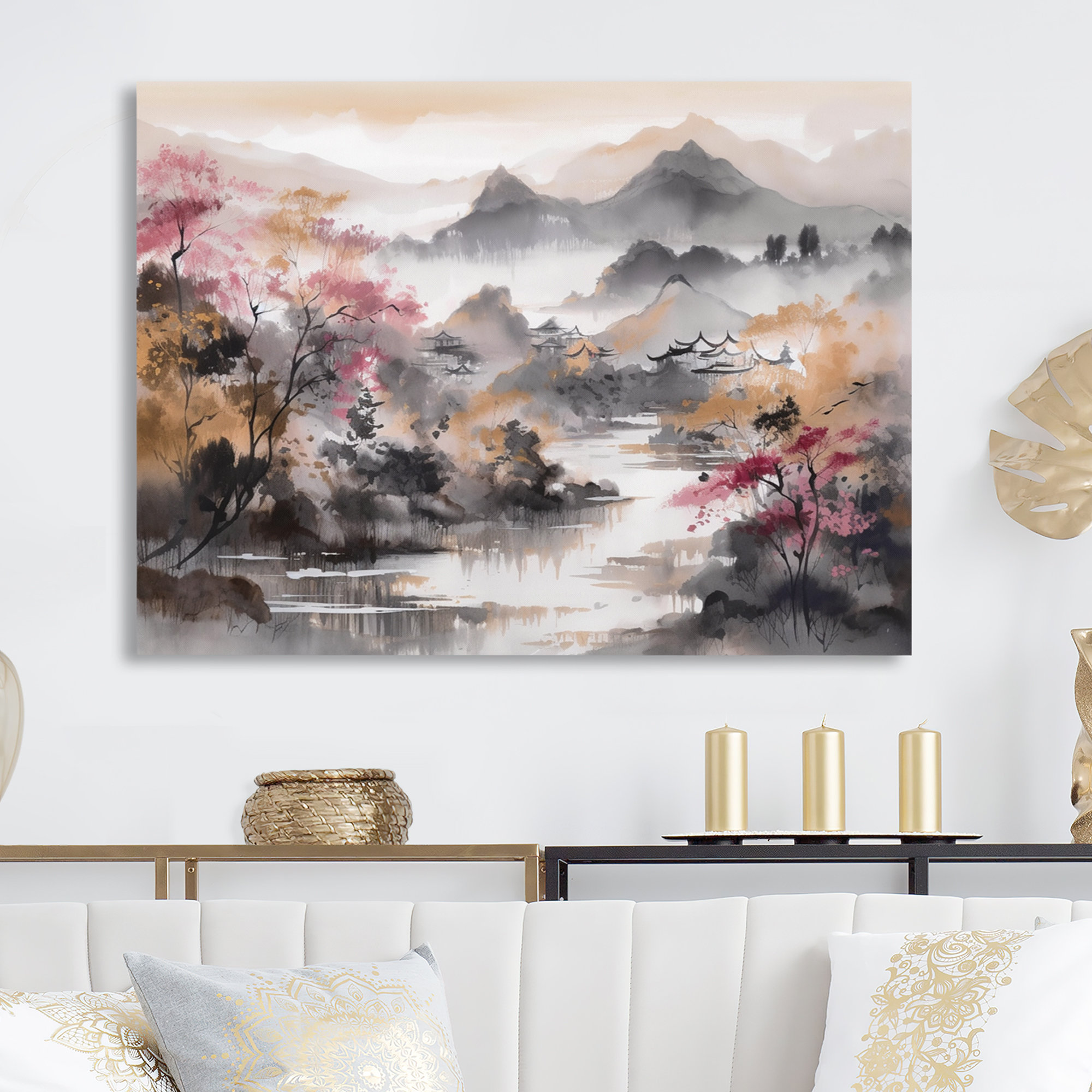 Red Barrel Studio® Golden Whispers of Japon I - Japon Landscape Metal ...