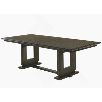1-Piece Rectangular Extendable Dining Table With Trestle Or Pedestal Base, Ideal For Modern Dining Rooms And Versatile Gatherings