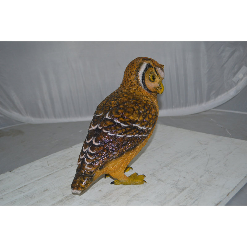 Juliano Owl Standing Bronze Statue -  Size: 13"L x 7"W x 11"H.