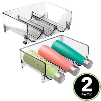 mDesign Plastic Free-Standing Stacking 3 Bottle Storage Rack