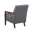 Fauteuil Lenie, cuir capitonné, bois de noyer-113497069