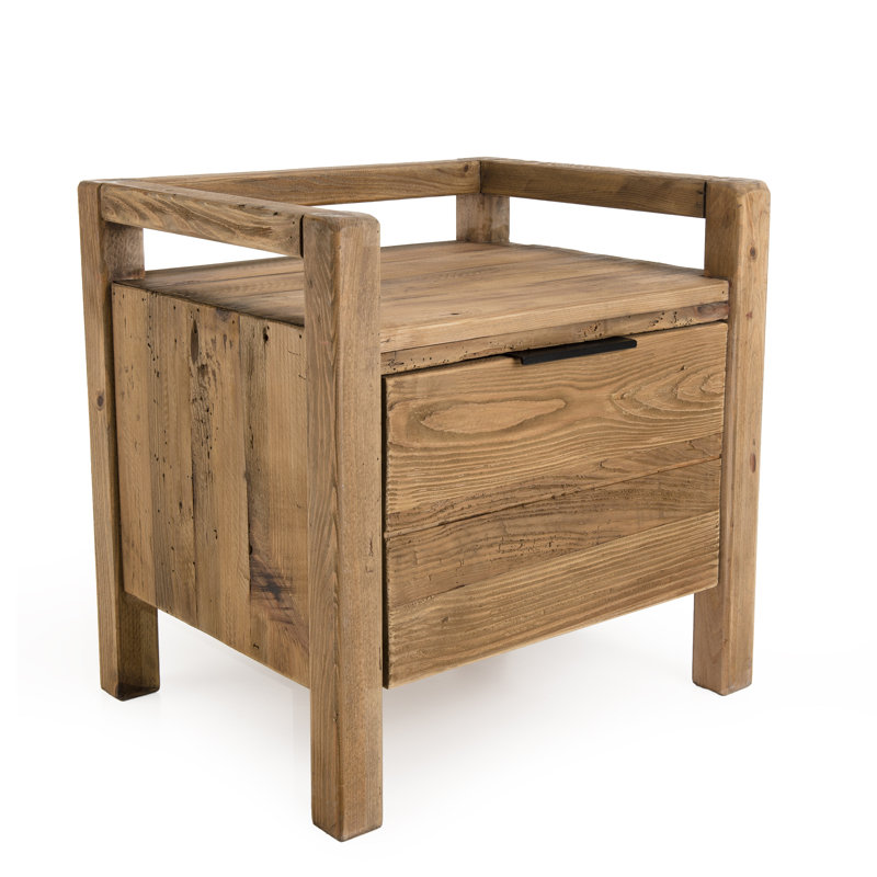 Casiano 55cm W Solid Wood Bedside Table