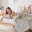 Ensemble de housse de couette en velours 4 pièces avec coussins champagne-130425556
