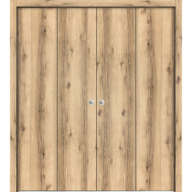 Porte pliante à panneaux en bois Planum, 72 po x 80 po, Chêne