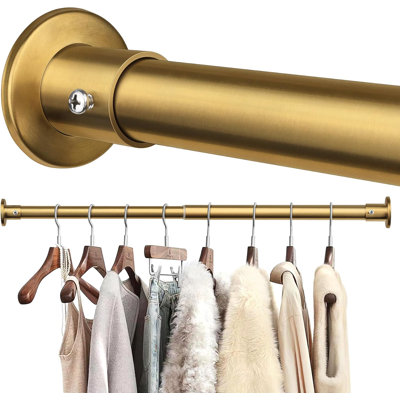 Closet Rods For Hanging Clothes, 17-76 Inch Adjustable Closet Rod,Gold