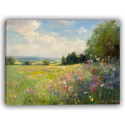 Floral Breeze Abstract Field Painting