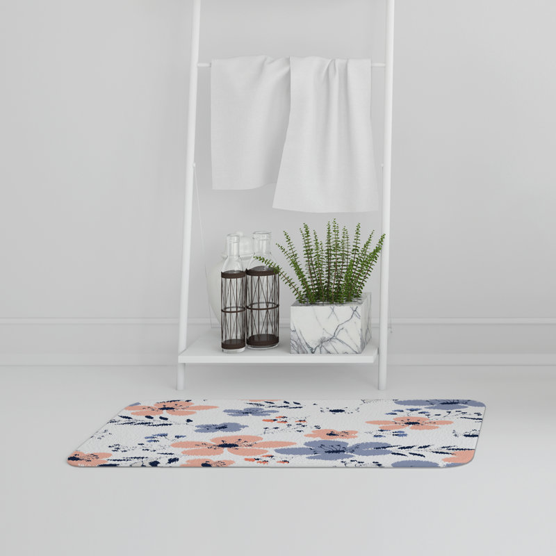 Ajeet Non-Slip Bath Rug, Floral 2