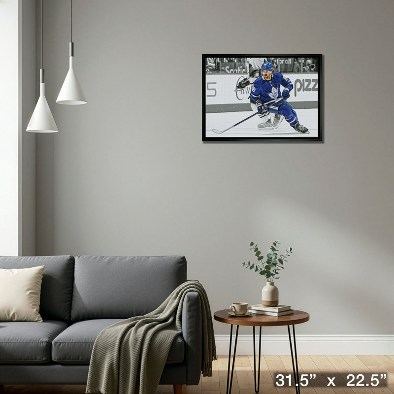 William Nylander Toronto Maple Leafs Spotlight - Framed Canvas Hockey Wall Art, 20x29 NHL Man Cave Decor