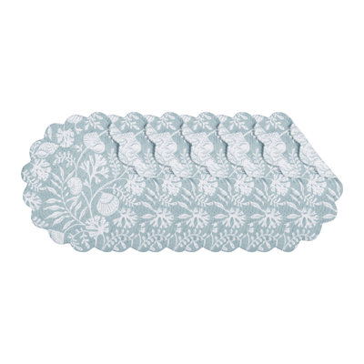 17" Seafoam Reef Cotton Placemats Set of 6