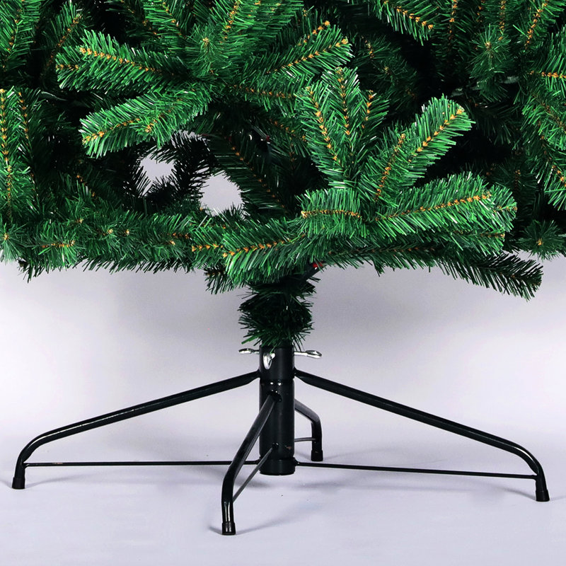 Sapin de Noël artificiel de 6 pi, style moelleux, 1000 pointes de branches, support en métal pliable, épinette tentante, naturel avec un entretien facile