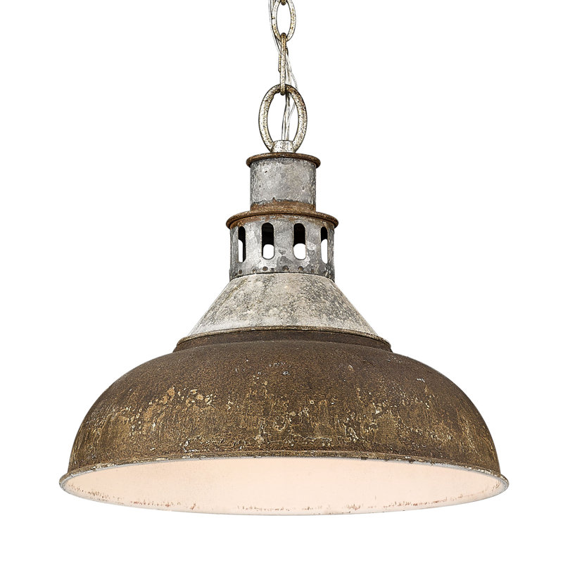 Mercado 1-Light Dimmable Shaded Pendant , Antique Rust