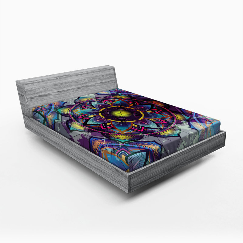 Microfiber Geometric Fitted Sheet, Full Fitted Sheet